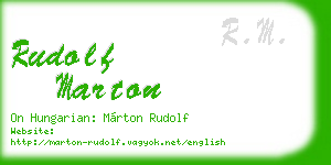 rudolf marton business card
