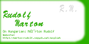 rudolf marton business card